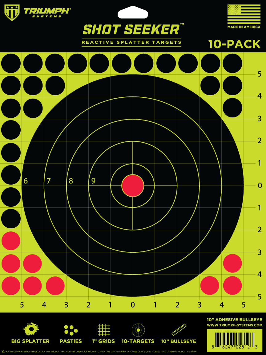 Reactive Targets: Shot Seeker 10-inch Adhesive Bullseye